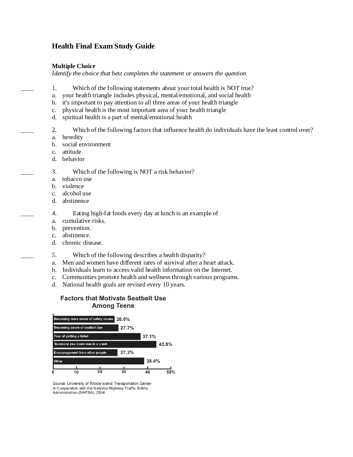 Preview image for health_final_exam_study_guide (1)